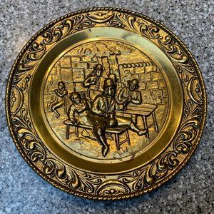 Vintage Peerage Made in England Brass Wall Relief Wall Plaque